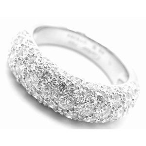 Authentic! Cartier Etincelle De Cartier 18k White Gold Diamond Band Ring